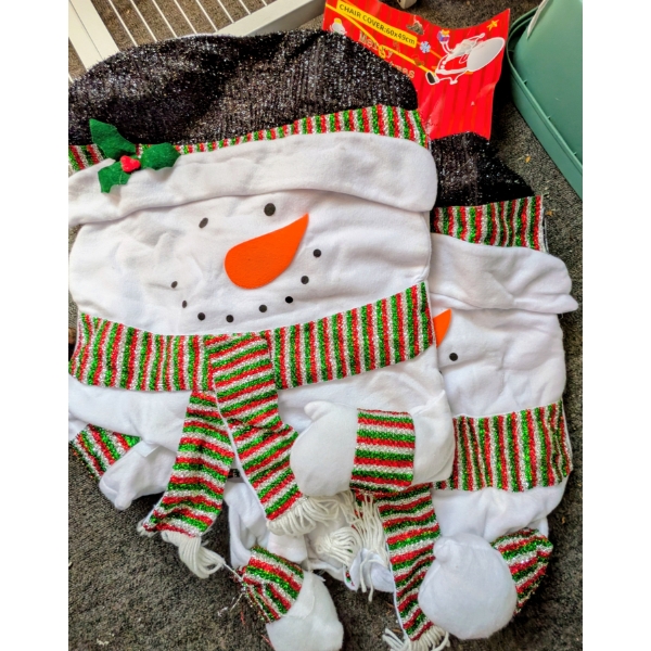2 New Snowman Chair Covers