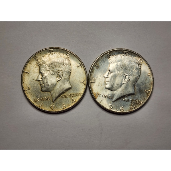 Two 90% Silver Kennedy Half Dollars - $1.00 Face Value