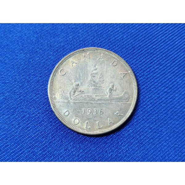 1936 Canada 80% Silver Dollar / ASW: 0.6oz