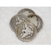 Image 1 : Four Assorted United States 90% Silver Barber Quarters ~ $1.00 Face Value!