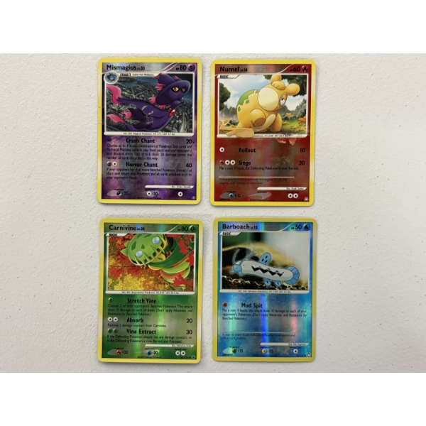 Lot of 4 Vintage Reverse Holo Pokemon Trading Cards