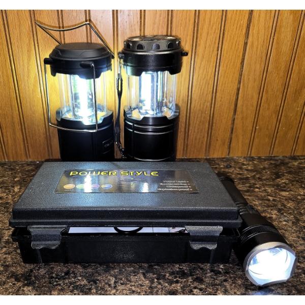 2 Lanterns and a Tactical Light with 3 Brightness Levels and a Strobe Feature