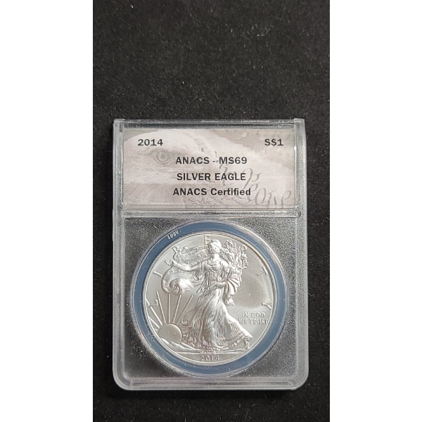 ANACS 2014 MS69 1 oz 999 Fine Silver American Eagle
