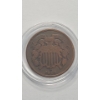 Image 2 : United States 1864 "Shield" Two Cent Piece "Large Motto" Variety In Coin Capsule 