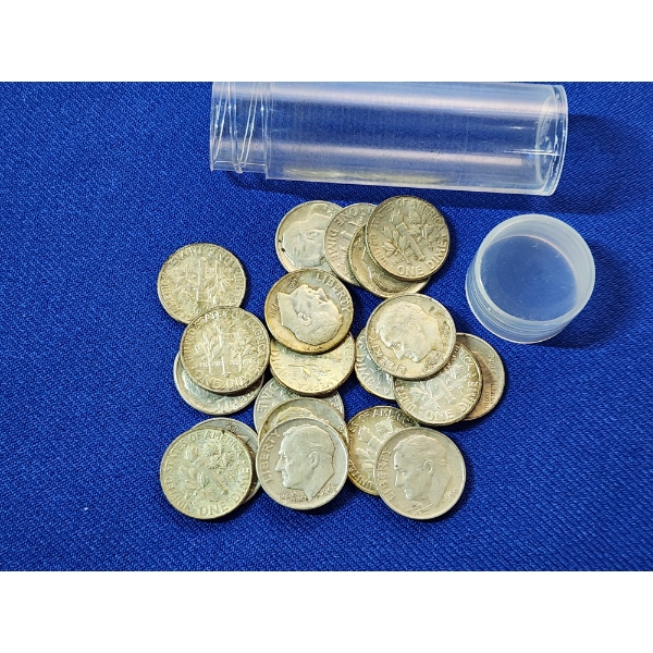x20 Assorted Years 90% Silver Roosevelt Dimes FV: $2.00