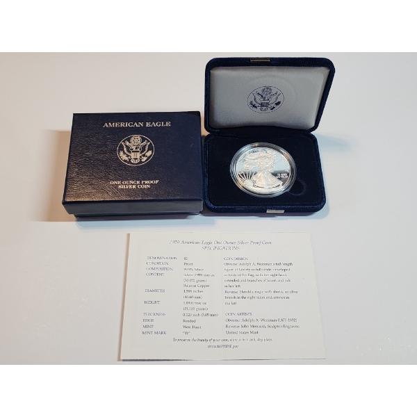 2010-W American Eagle 1 oz Silver Proof Coin w/ Box & COA