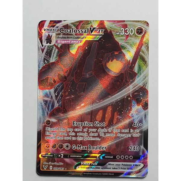 Coalossal VMAX (099/185) Ultra Rare Holo Pokémon Card From The Sword & Shield - Vivid Voltage Set