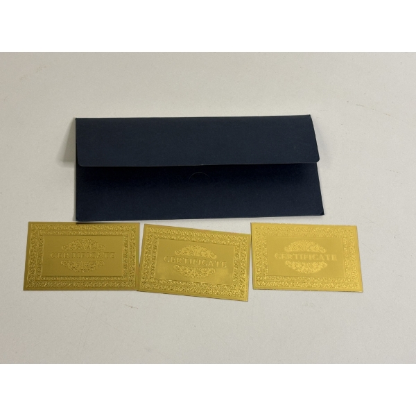 Gold Banknotes (3 Total) - 24K Gold Foil-Plated Collectilbe Items - KL Brand - COA 