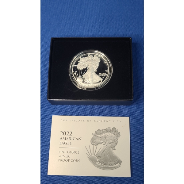 2022-W U.S Mint 1 0z Silver American Eagle Proof Coin