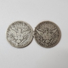Image 2 : Two 1908 U.S. 90% Silver Barber Half Dollars