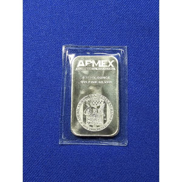 APMEX 1 oz .999 Fine Siver Bar - In Sealed Protective Sleeve