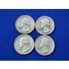 Image 1 : x4 Assorted Years U.S. 90% Silver Washington Quarters FV: $1.00
