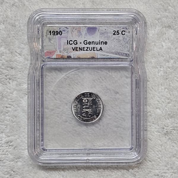 ICG Genuine 1990 Venezuela 25 Centimos