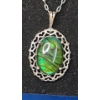 Image 2 : Sterling Silver Necklace & Earring Set With Beautiful Paua Shell  -TW: 6.2g