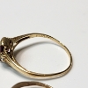 Image 5 : Two 10K Yellow Gold Rings: Blue Stone Size 3, Red Stone Size 7 - Total Weight: 1.7g