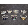 Image 1 : Beautiful Sterling Silver Rings Ft. Citrine, Black Sapphire & Rainbow Topaz - Total Weight of 22.5 G
