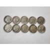 Image 1 : Lot of 10 Assorted Years Roosevelt Dimes - 90% U.S. Silver Coins - FV: $1.00