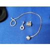 Image 9 : Assorted Sterling Silver Jewelry: Emerald/Gold-Tone Set, Rings, Bracelet, Charms TW: 51.4g