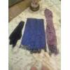 Image 1 : 3 Vintage Ladies Scarves - Purple, Polka Dot & Blue