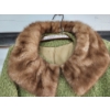 Image 4 : Vintage Green Wool Women's Coat with Mink Fur Collar 