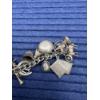 Image 4 : Sterling Charm Bracelet - Bells - Love is Blind - Globe - Flask - Pig - Fan - Etc - 49.9 Grams