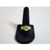 Image 2 : 14K Gold Ring with Peridot Teardrop Stone - Size 8 - Total Weight 4.2g