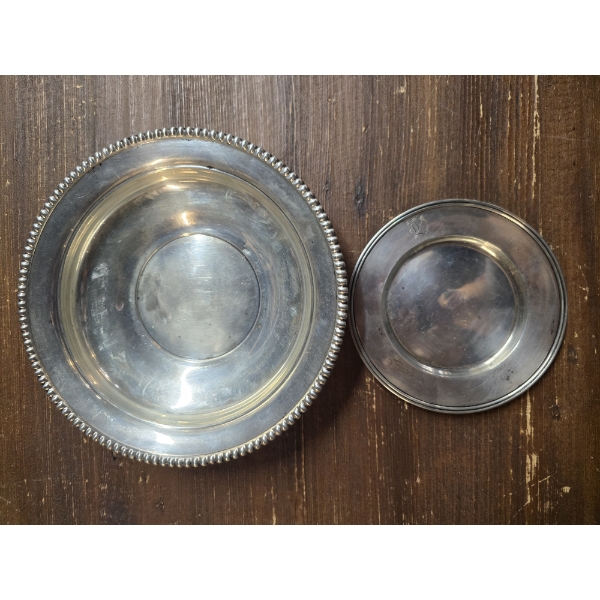 Sterling Silver Plate and Bowl - 269.7g TW