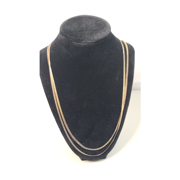 (2) Sterling Silver 24" & 36" Herringbone Necklaces - Total Weight: 21.3g