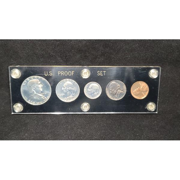 1963 Silver Proof Coin Set In Acrylic Holder - Silver Face Value: $0.85