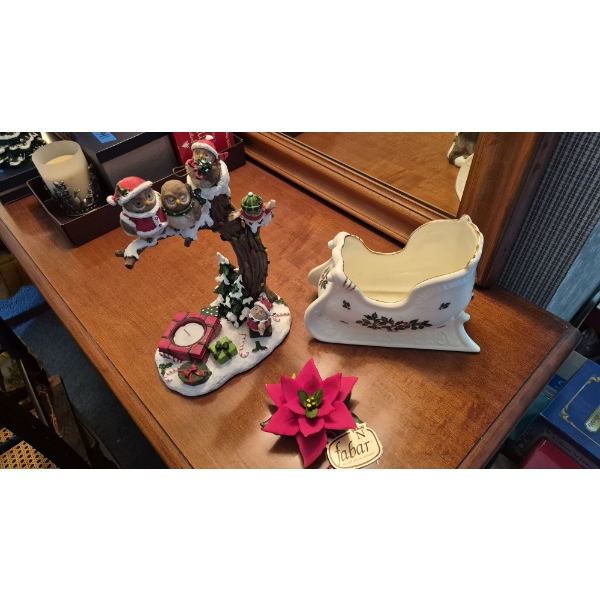 PICKUP IN CANTON -  SUPERB  3 Pc  PORCELAIN CHRISTMAS COLLECTIBLES - NICE GROUP FOR YOUR ENJOYMENT
 