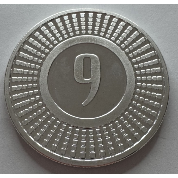 One Troy Oz 0.999 Fine Silver Radial Round- Manufactured by 9Fine Mint- Incredible Condition. 
