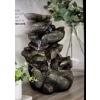 Image 4 : New In Box- Alpine 14'' Fiberglass Rainforest Rock LED Lighted Tabletop Fountain 14''x8''x9''