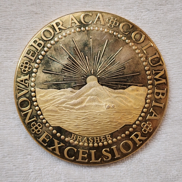 LARGE Commemorative Replica Medal of 1787 Brasher Gold Doubloon ~ Beautiful Coin!
