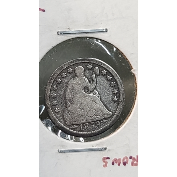 1853 90% Silver Seated Liberty Half Dime