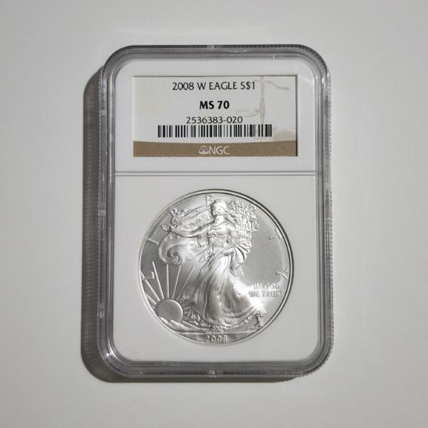 NGC MS70 Graded 2008-W Silver 1 Oz American Eagle ~ WEST POINT MINT!