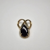 Image 1 : 14K Yellow Gold Crossed Loop Slide Pendant ft. Black Onyx Stone - Total Weight: 2.1g