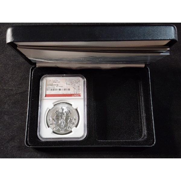 2023 Britannia Reverse Proof NGC Reverse PF70 Graded 1 Oz Silver Round - 1 Out of 2 Coin Set! One of