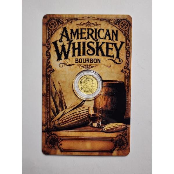 2026 Niue 50 Cent .9999 FINE Gold 1/1000TH TROY OUNCE American Whiskey Bourbon Round