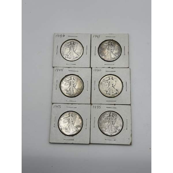 Walking Liberty Half Dollars - $3.00 Face