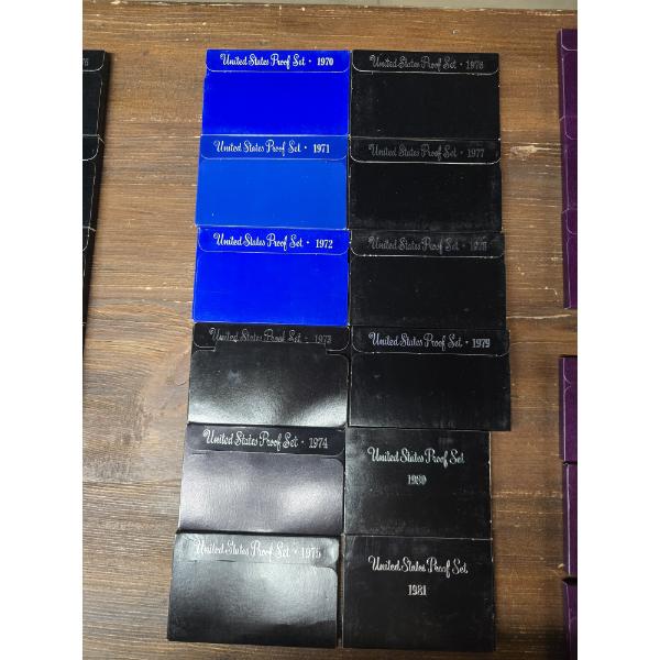 12 Proof Sets from 1970-1981