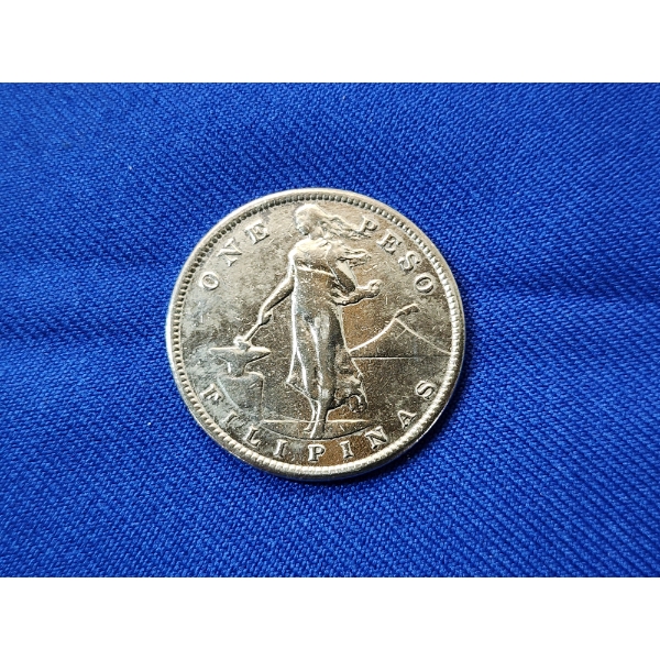 1907-S Philippines United States One Peso Silver Coin ASW: 0.5144 oz 