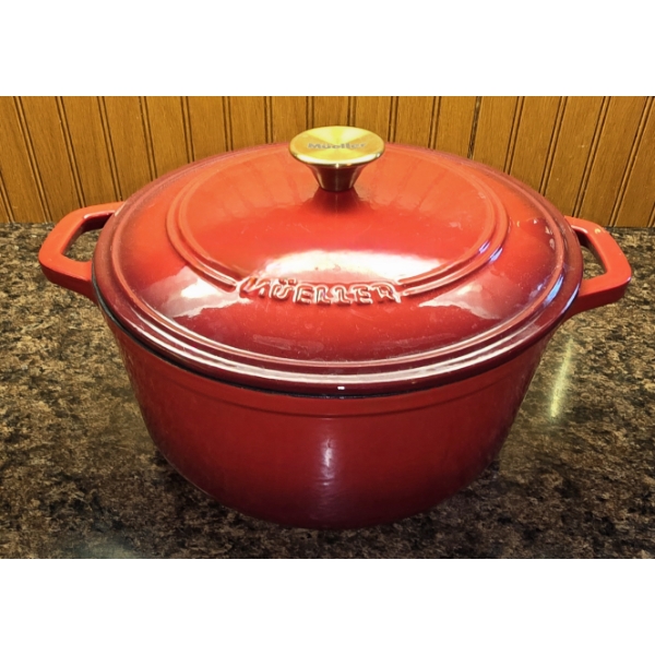 Mueller Cast Iron and Enamel Dutch Oven in Red - 10" Mouth