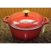 Image 1 : Mueller Cast Iron and Enamel Dutch Oven in Red - 10" Mouth