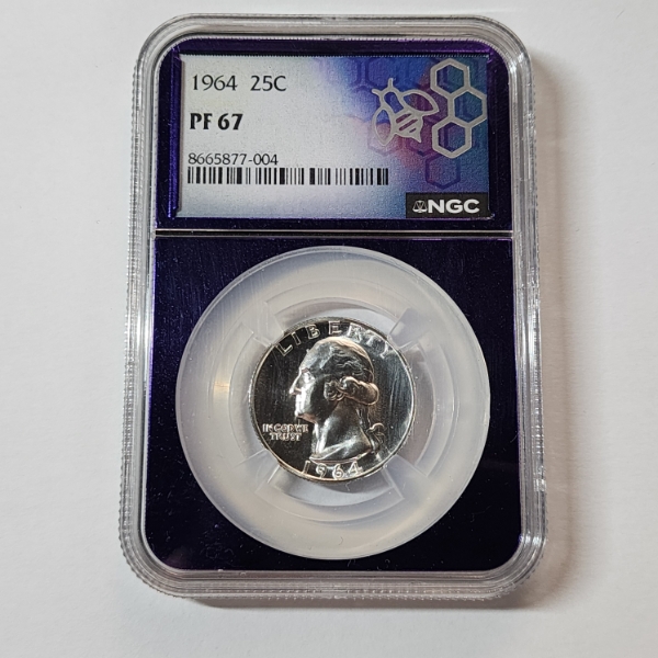 NGC PF67 United States 1964 Washington 90% Silver Quarter