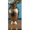 Image 2 : 11" Brass Vase With Florals - 20" Overall - Exc condition