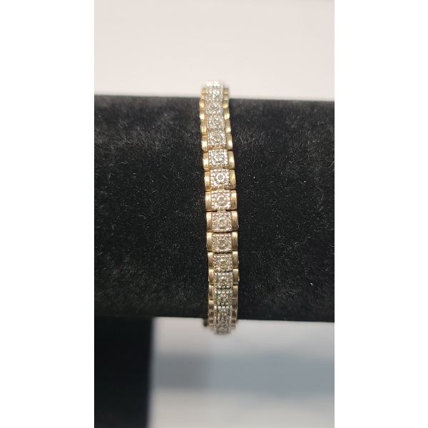 Sterling Silver Square Link 8" Bracelet - Weight: 18.1g