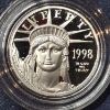 Image 2 : WOW - 1998 United States Liberty Head 1/4 Tr Oz $25 Platinum Cameo Proof Coin - Set Break