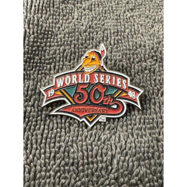 1998 Cleveland Indians Chief Wahoo World Series 50th Anniversary Pin - Mint Condition