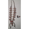 Image 1 : Costume Jewelry Necklace & Rings With Orange/Blue Stones