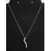 Image 1 : Gorgeous 10K White Gold Round 7-Diamond Journey Pendant Necklace 18" TW: 2.6g